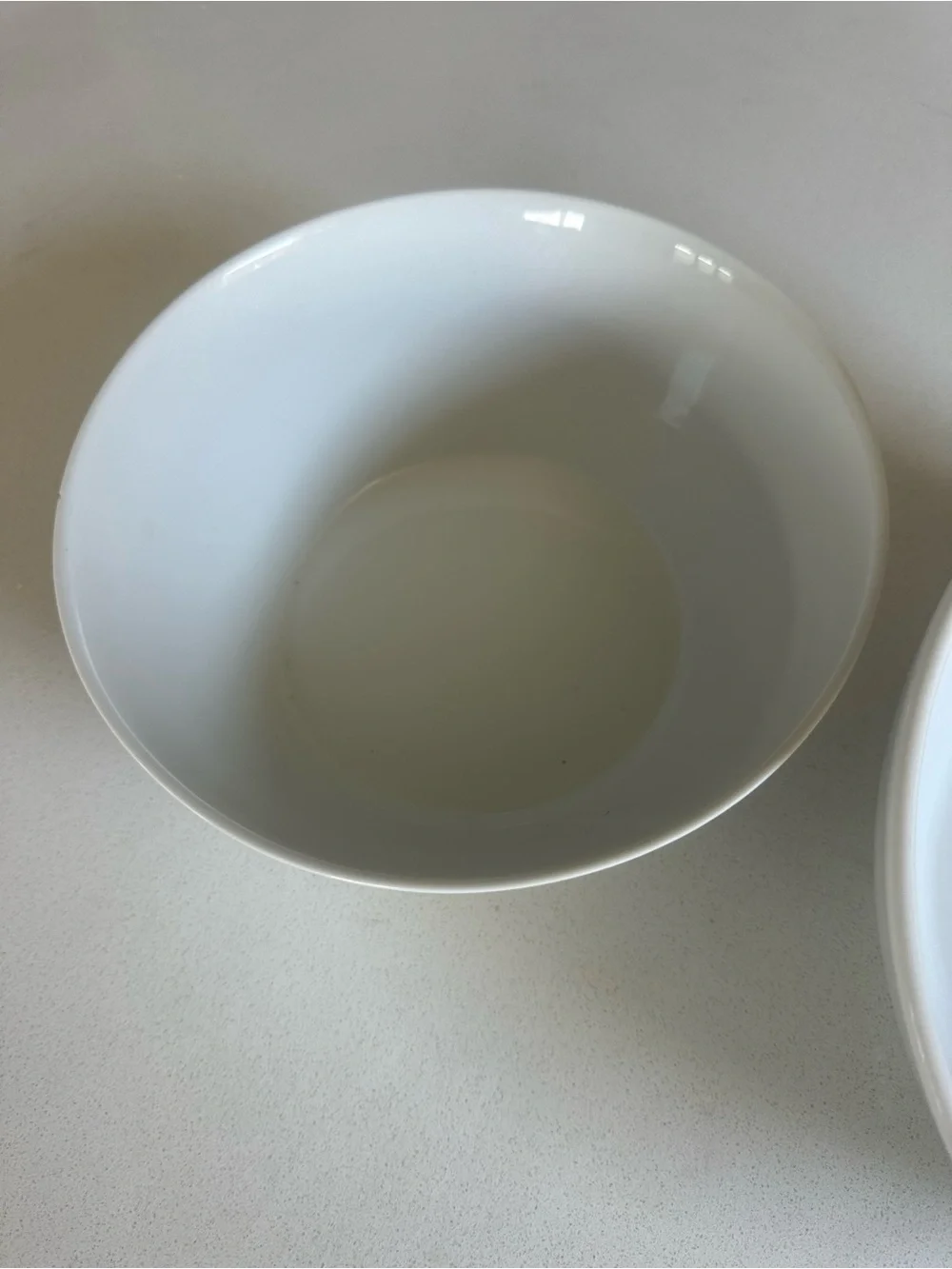 Crate & Barrel White Ceramic Bowls - Set of 2